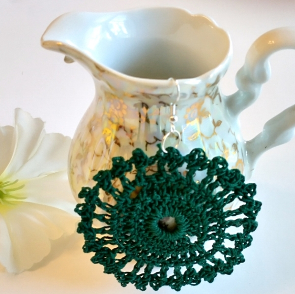 🪴Dark green lave earrings lightweight Handmade - Picture 2 of 2